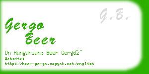 gergo beer business card